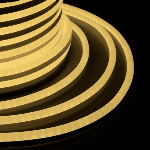 Гибкий Неон SMD (15х26мм), ТЕПЛЫЙ БЕЛЫЙ, в комплекте к бухте идет 1 шнур питания