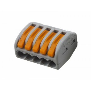 222-415 Универсальная клемма, 5-проводная, серая (0,08-2,5/4 мм²) (40 шт/уп)  WAGO Предлагаем 07-5255-4 они дешевле