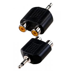 2-209 (NP-569), переходник 3.5мм штекер моно - 2 x RCA гнездо пластик