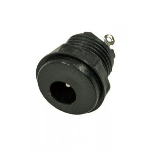 3-233, разъем питания 5.5x2.1мм "гн" пластик на корпус с гайкой металл