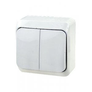 BA10-002B, Выключатель "Этюд" 2-кл ОП  10А (белый)