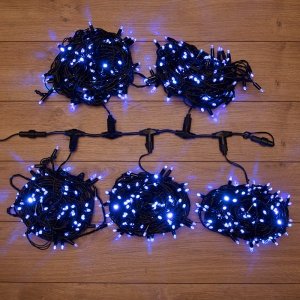 Клип лайт 24В, 5 нитей по 20 м, Flashing, 665 LED (535 Синие + 130 Flashing Белые), не соединяется