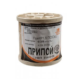 Припой ПОС61 ПРВ 1.5мм катушка 1кг