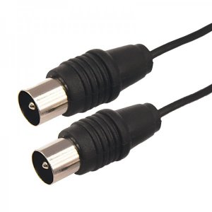 ВЧ кабель, ТВ штекер - ТВ штекер, длина  1,5 метра, черный (тонкий кабель)  REXANT