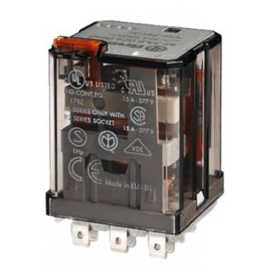 62.33.9.110.0060, Силовое реле; монтаж в розетку или наконечники Faston 187 (4.8х0.5мм); 3CO 16A; ка