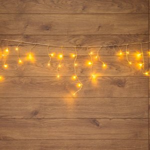 АЙСИКЛ (бахрома), 1,8 х 0,5 м, прозрачный ПВХ, 48 LED ТЕПЛЫЙ БЕЛЫЙ IP20, не соединяется