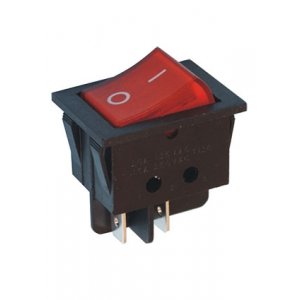 RS601-1010011R4B-ZP, переключатель клавишный ON-OFF 250В 6А красный (аналог R19A-12BRBT-G, B100G-R S