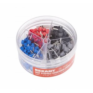 Набор втулочных наконечников двойных  НШВИ2  (2х0.75мм²; 2х1мм²; 2х1.5мм²; 2х2.5мм²)  в боксе  (ТE-200)  REXANT