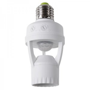 Датчик движения в патрон E27 ДДП 01,360°,60Вт,10-2000Лк,7 м,10-300 сек. REXANT