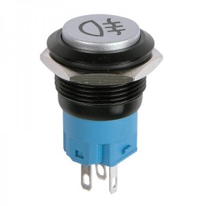 Кнопка  антивандальная Ø19 Фикс 12В (2с) ON-OFF зеленая (Противотуманки)  REXANT