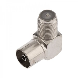 Переходник антенный, (гнездо F - гнездо TV), угловой (5шт.) (пакет)  PROconnect