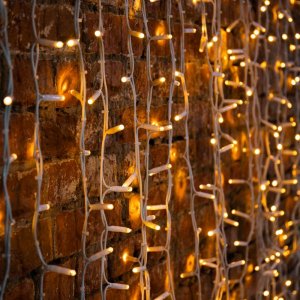 ДОЖДЬ (занавес) 2х3м, белый КАУЧУК IP67, 760 LED ТЕПЛЫЙ БЕЛЫЙ  к разветвителям не подходит