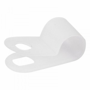 Скоба под винт  6 мм, белая (упак. 50 шт)  REXANT