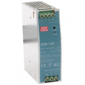 EDR-120-12, AC-DC, 120Вт, вход 90 264V AC, 47 63Гц /127 370В DC, выход 12В/10A, рег. вых 12...14В, и