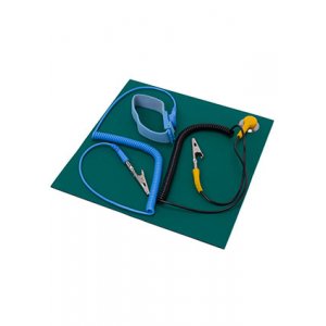 Коврик 200х200х2.5 мм, антистатический термостойкий с браслетом и гарнитурой