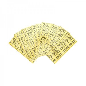 Наклейка знак электробезопасности «220 В» 35х100 мм REXANT, стоимсоть за 1шт, 70 наклеек (10 листов)