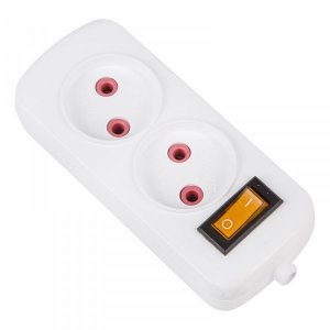 Колодка 2 гнезда б/з с выключателем PROconnect «Эконом»