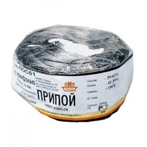 Припой ПОС61 ТР 0.8мм бухта 1 кг