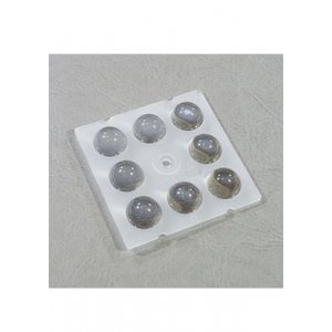 S01.01.01.019_SS-50X50-8-60, линза 50х50мм, 8 LED, 60 градусов, для 5050, PC, матовая, без уплотните