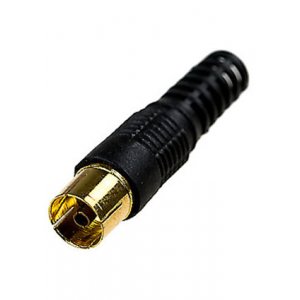 4-003HQG BK, разъем телевизионный "гн" пластик на кабель винт чер.HQ