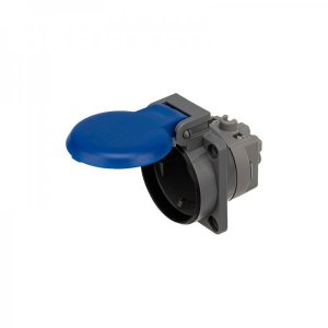 Розетка влагозащищенная  с крышкой, с/з, скрытая установка,16 А, IP54 каучук REXANT