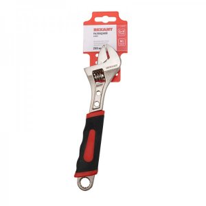 Разводной ключ REXANT 200 мм никелированный, двухкомпонентная рукоятка