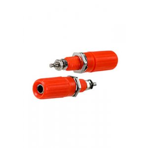 1-654, гнездо банан 45мм пластик на корпус красный (BP-119)