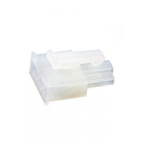 39014030, корпус вилки кабельной без контактов 1х3 с защелкой белый ответная часть 39014031