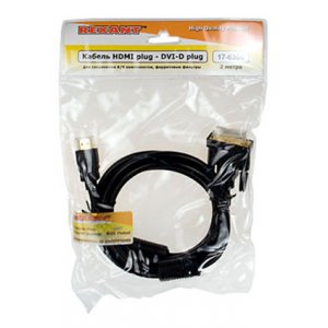 HDMI(ВИЛКА) - DVI-D GOLD (ВИЛКА) 2.0М С ФИЛЬТРАМИ