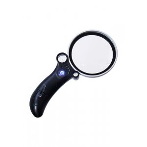 TH-600600CH белая, Лупа круглая с LED под., D=90мм, 2.5х/4.5/25х/55х, белая