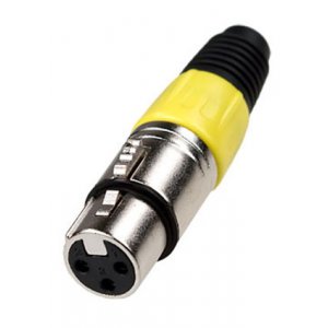 1-504 YE (XLR-MC-107), разъем XLR 3 контакта гнездо металл цанга на каб. жел.