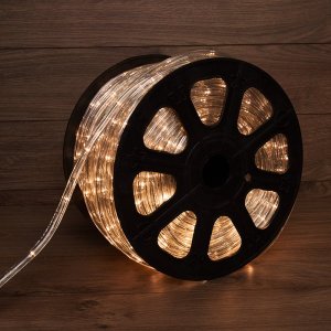 Дюралайт LED чейзинг (3W) - ТЕПЛЫЙ БЕЛЫЙ Эконом Ø13мм, 24LED/м, модуль 4м (без комплекта подключения)