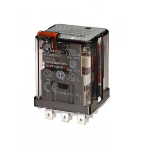 62.33.9.220.0040, Силовое электромеханическое реле; монтаж в розетку или наконечники Faston 187 (4.8