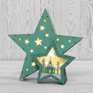 Деревянная фигура с подсветкой «Домик Звездочета» 26х7х25 см