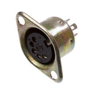 1-368, разъем DIN 5 контактов гнездо металл на корпус