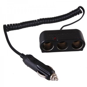 Разветвитель автоприкуривателя  3гн  шнур спираль  1.5М  REXANT