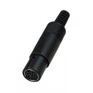 1-476, разъем mini DIN 6 контактов гнездо пластик на кабель