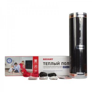Пленочный теплый пол REXANT  Optima 150 6 м²/0,5 х 12 м/900 Вт (мощность: 900 Вт/0,5х12 метров/S обогрева: 6 м²)