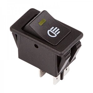 Выключатель клавишный 12V 35А (4с) ON-OFF  с желтой LED подсветкой  (ASW-17D)  REXANT