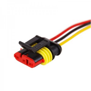 DJ7031-1.5-21 Автомобильный разъем гнездо с проводом 20см  (3-х контактный) 10шт