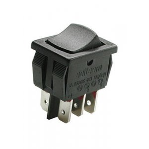 MR3-220-C2-BB-G, переключатель клавишный 2xON-ON 250B 10A (аналог R13-66)