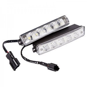 Дневные ходовые огни в алюминиевом корпусе с  боковым креплением  10 диодов, встроенный стабилизатор