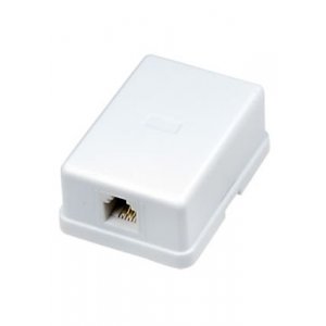 TJC-1Х6P2C, розетка телефонная одинарная наружный монтаж