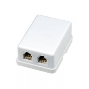 TJC-2Х6P2C, розетка телефонная двойная наружный монтаж