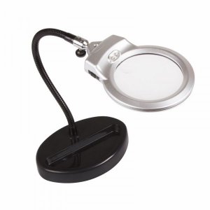 Лупа с подсветкой REXANT, 90 мм (2.5х) + 22 мм (5х), 2 LED, ниша (ZD-126-4)