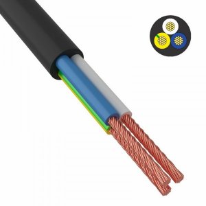 Провод ПВС 3x1,0 мм², 200 м., черный, ГОСТ  (ККЗ)