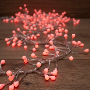 Мишура 3м, прозрачный ПВХ, 288 LED Красные, соединяется