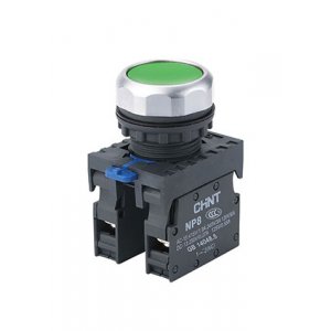 667113, Кнопка управления NP8-11BN/3 без подсветки, зелёная 1НО+1НЗ IP65