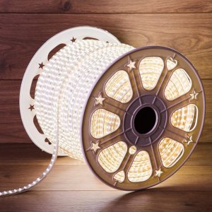 LED Лента 220В, 6.5x17мм, IP67, SMD 2835, 180 LED/м, Белый, 100м, без устан.набора