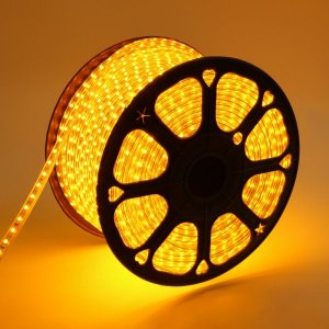 LED лента 220В, 13*8 мм, IP67, SMD 5050, 60 LED/m ЖЕЛТАЯ, без устан.набора в комплекте